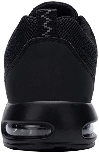 DYKHMILY Zapatos de Seguridad Mujer Ligeras Calzado de Seguridad Deportivo Zapatillas Seguridad Trabajo con Punta de Acero Colchón de Aire Transpirables Reflectante Cómodo (Profundo Negro,38 EU)