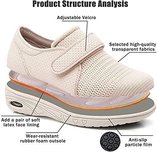 DYWLQ Zapatos para Caminar para Mujeres, Zapatos ortopédicos para Mujeres, Calzado para Fascitis Plantar, Zapatillas de Malla con Aire, Calzado ortopédico para pies hinchados-03_41