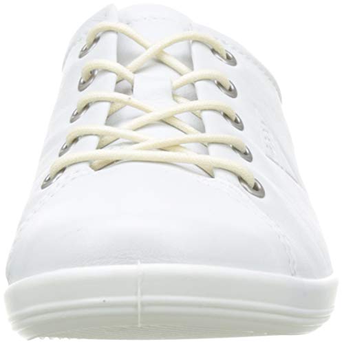 ECCO Soft 2.0, Zapatos de Cordones Derby Mujer, Blanco (1007 White), 37 EU