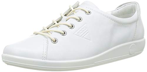 ECCO Soft 2.0, Zapatos de Cordones Derby Mujer, Blanco (1007 White), 37 EU