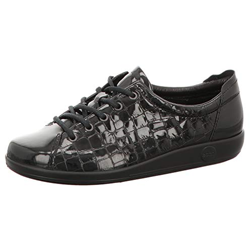ECCO Soft 2.0, Zapatos de Cordones Derby Mujer, Negro (Black 51052), 37 EU