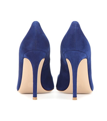 EDEFS Zapatos de Tacón para Mujer,Zapatos de tacón Alto 10 CM Azul EU37