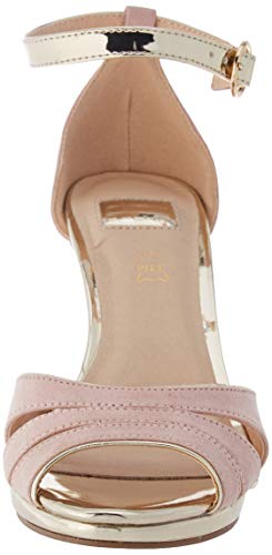 Eferri Sandalia de Antelina con Espejo, Zapatos con Tacon y Correa de Tobillo para Mujer, Rosa (Palo 269), 38 EU