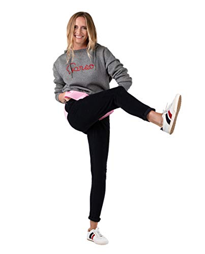 El Ganso Sudadera Gris Capucha Contraste Tejido Rosa