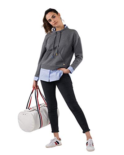 El Ganso Sudadera Gris Contraste Tejido Oxford