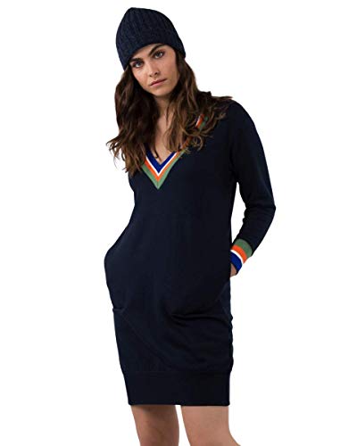 El Ganso Vestido Sudadera Cuello Pico Marino