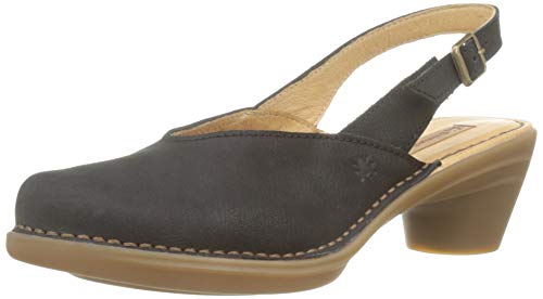 El Naturalista Pleasant Aqua, Sandali con Chiusura sul Retro Donna, Nero (Black Black), 37 EU