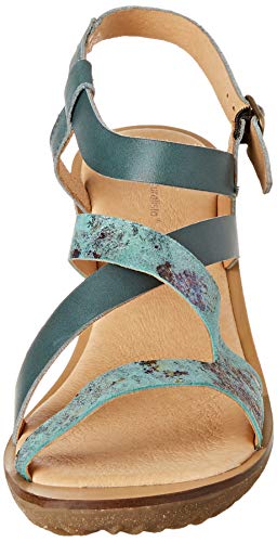 El Naturalista Trivia, Zapatos de tacón con Punta Abierta para Mujer, Verde (Plomo Plome), 38 EU