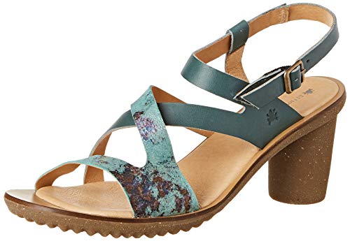 El Naturalista Trivia, Zapatos de tacón con Punta Abierta para Mujer, Verde (Plomo Plome), 38 EU