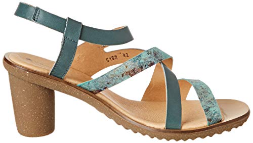 El Naturalista Trivia, Zapatos de tacón con Punta Abierta para Mujer, Verde (Plomo Plome), 38 EU
