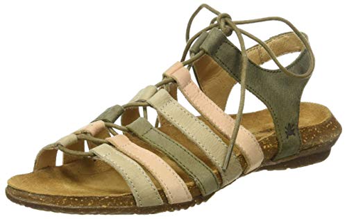 El Naturalista Wakataua, Sandalias con Punta Abierta para Mujer, Verde (Kaki Mixed Kaki Mixed), 38 EU