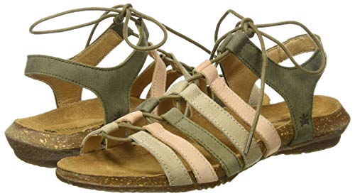 El Naturalista Wakataua, Sandalias con Punta Abierta para Mujer, Verde (Kaki Mixed Kaki Mixed), 38 EU