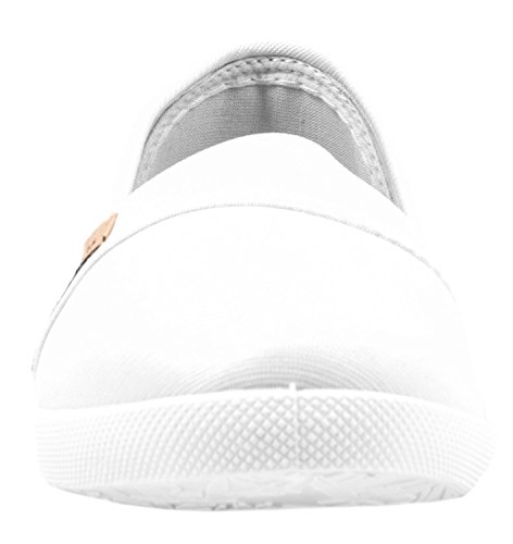 Elara Bailarina de Mujer Zapatillas Planas y Cómodas Chunkyrayan Blanco 955-B-Weiss-42