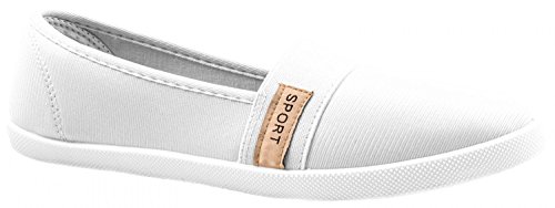 Elara Bailarina de Mujer Zapatillas Planas y Cómodas Chunkyrayan Blanco 955-B-Weiss-42