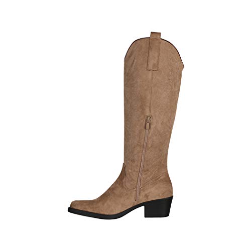 Elara Botas de Vaquero Mujer Chunkyrayan Caqui F1225 Khaki-38