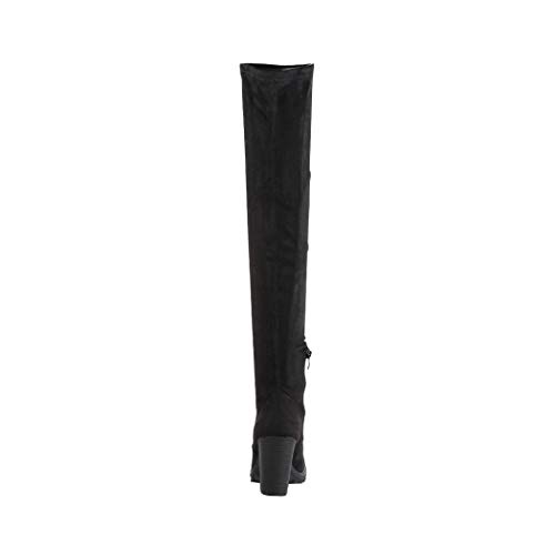 Elara Botas Mujer Overknee High Heels Tacón Alto Chunkyrayan Negro E4835 Black-37