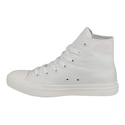 Elara Zapatillas Deportivas Unisex Hombre y Mujer Textil High Top Chunkyrayan Todo Blanco 014-ZY9031-White-40