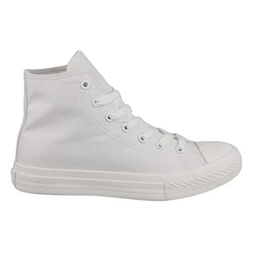 Elara Zapatillas Deportivas Unisex Hombre y Mujer Textil High Top Chunkyrayan Todo Blanco 014-ZY9031-White-40