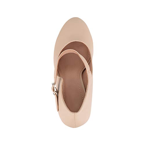 Elara Zapato de Tacón Alto con Correa Mujer Vintage Chunkyrayan Beige E22320 Beige-38