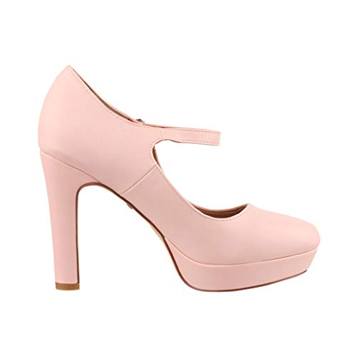 Elara Zapato de Tacón Alto con Correa Mujer Vintage Chunkyrayan Rosa E22320 Pink-40