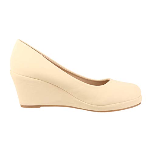 Elara Zapato de Tacón Alto Mujer Cuña Plataforma Chunkyrayan Beige B8011 Beige-41