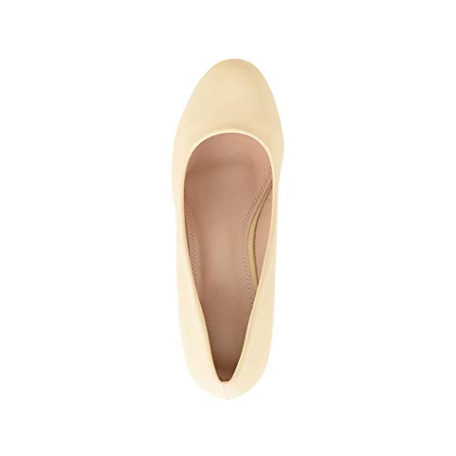 Elara Zapato de Tacón Alto Mujer Cuña Plataforma Chunkyrayan Beige B8011 Beige-41
