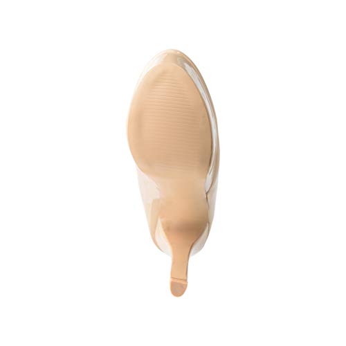 Elara Zapato de Tacón Alto Mujer Plataforma Chunkyrayan Beige QM007 Beige-39