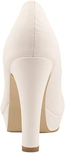 Elara Zapato de Tacón Alto Mujer Plataforma Chunkyrayan Blanco E22321-Weiss-38