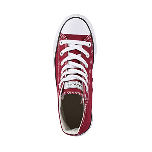 Elara Zapatos de Deporte Unisex Sneaker High Top Chunkyrayan Vino BE-CA014/CB019 Wine-36