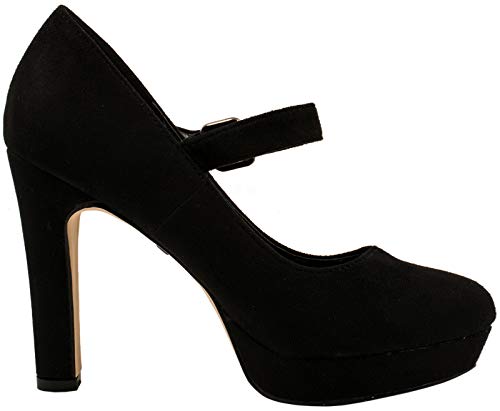 Elara Zapatos de Tacón con Correa Mujer Chunkyrayan Negro E22317-SchwarzM-38