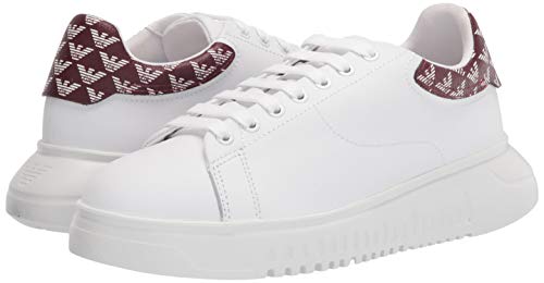 Emporio Armani X3X024 - Zapatillas con cordones de piel para mujer N129 White Vinaccia Perla 38 EU