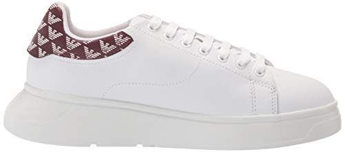 Emporio Armani X3X024 - Zapatillas con cordones de piel para mujer N129 White Vinaccia Perla 38 EU