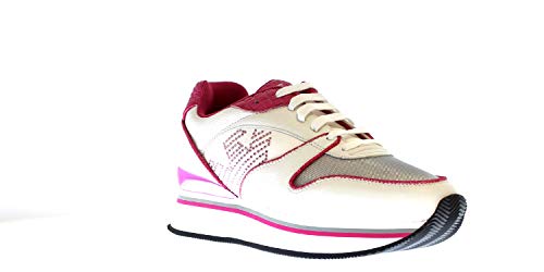 Emporio Armani X3X046 - Zapatillas con cordones de piel/nailon para mujer