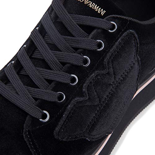 Emporio Armani - Zapatillas de ante para mujer Negro Negro Negro Size: 40 EU