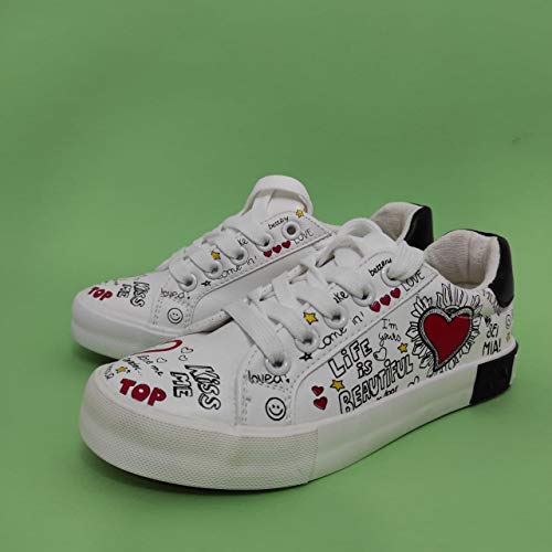 Encarni Zapatería - Zapatillas (Blanco, 35)