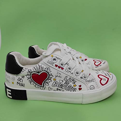 Encarni Zapatería - Zapatillas (Blanco, 35)