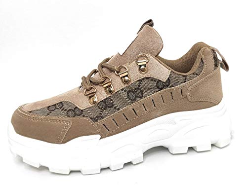 Encarni Zapatería - Zapato Deportivo Mujer Suela Track (Beige, 38)