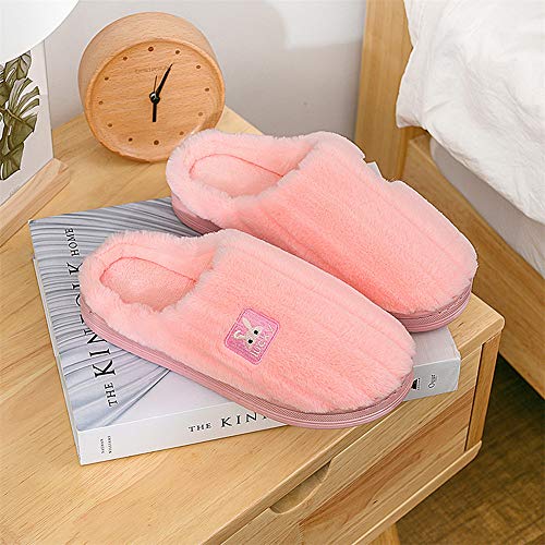 ESAILQ - Sandalias para mujer Hombres Mujeres Parejas Dibujos Animados Gato Cálido Piso Antideslizante Zapatillas de casa Zapatillas de Interior