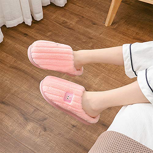 ESAILQ - Sandalias para mujer Hombres Mujeres Parejas Dibujos Animados Gato Cálido Piso Antideslizante Zapatillas de casa Zapatillas de Interior