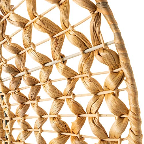 Espejo Trenzado Beige de Fibra Natural y Metal de 55x55 cm - LOLAhome