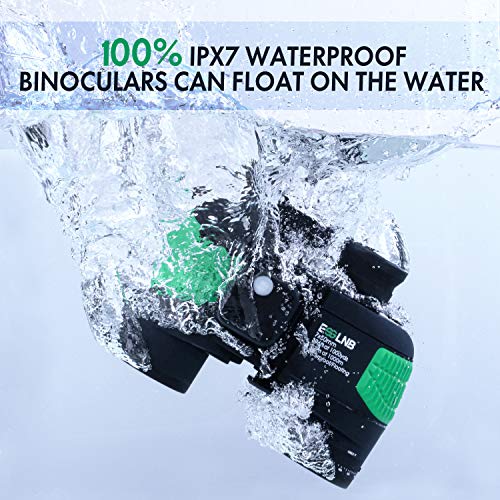 ESSLNB Prismáticos Marinos BAK4 Prisma Prismáticos Militares con Iluminado Telémetro Brújula IPX7 100% Impermeable por Caza Observación de Aves Barco para Adultos Niños