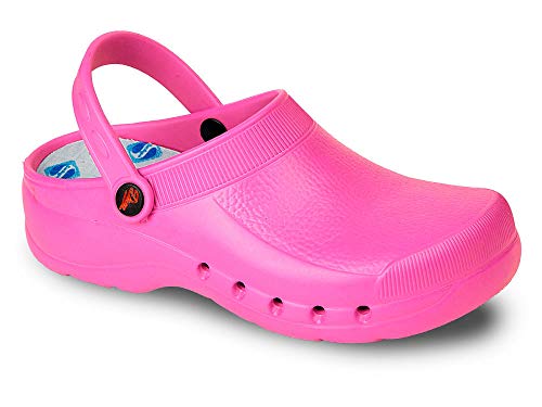 EVA Color Rosa Talla 39, Zueco de Trabajo para sanidad y hostelería Unisex Certificado CE EN ISO 20347 Marca DIAN