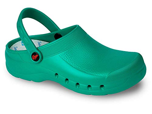 EVA Color Verde Talla 43, Zueco de Trabajo para sanidad y hostelería Unisex Certificado CE EN ISO 20347 Marca DIAN