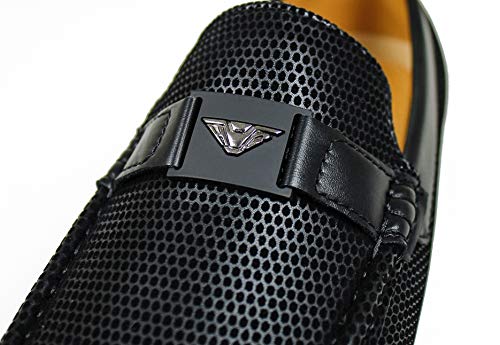 Evoga Mocasines para hombre Class Elegantes zapatos de piel sintética con hebilla Negro Size: 43 EU