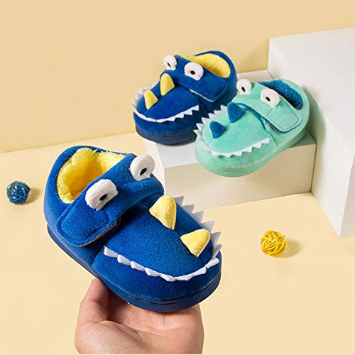 Fadezar Zapatillas De Estar por Casa para Niñas Niños Invierno Pantuflas Animales Antideslizantes Cálido Slippers Azul oscuro23/24