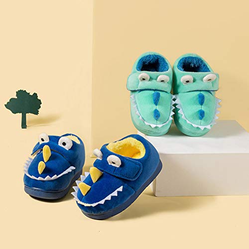 Fadezar Zapatillas De Estar por Casa para Niñas Niños Invierno Pantuflas Animales Antideslizantes Cálido Slippers Verde Claro 23/24