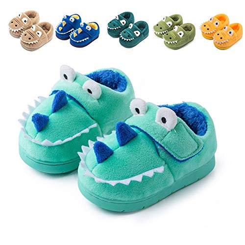 Fadezar Zapatillas De Estar por Casa para Niñas Niños Invierno Pantuflas Animales Antideslizantes Cálido Slippers Verde Claro 23/24