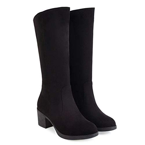 FAMILIZO Botas De Mujer Largas con Tacon Botas De Nieve Cálidas De Invierno para Mujer Botas Gruesas De Tacón Alto Botas De Zapato De Estudiante De Tallas Grandes Botas Mujer Elegantes Fiesta