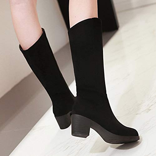 FAMILIZO Botas De Mujer Largas con Tacon Botas De Nieve Cálidas De Invierno para Mujer Botas Gruesas De Tacón Alto Botas De Zapato De Estudiante De Tallas Grandes Botas Mujer Elegantes Fiesta