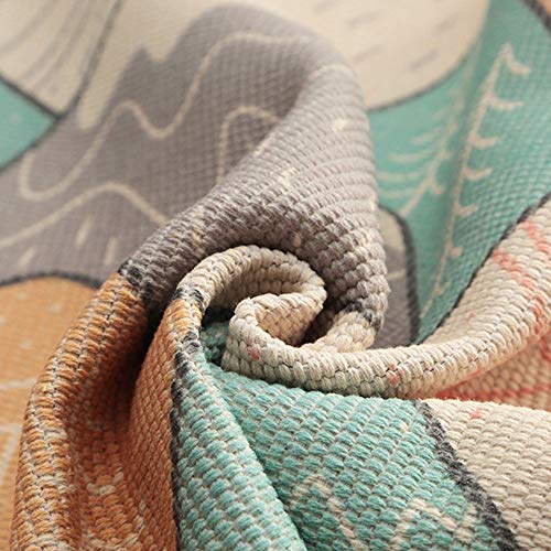 Faus Koco De Algodón De Estilo Japonés Alfombras Tejidas A Mano Cabecera del Sitio De Ambiente En El Hogar Dormitorio Esteras Antideslizantes Borla Larga (60 * 150 Cm)